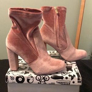 Pink Velvet booties